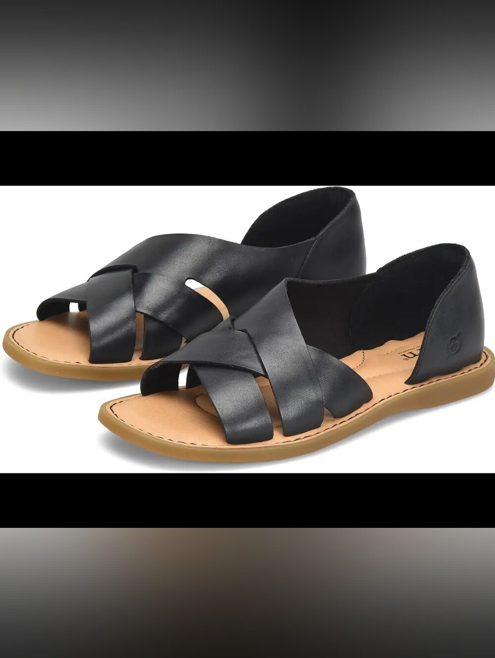 NWT, Born Ithica Leather Slip On Sandals